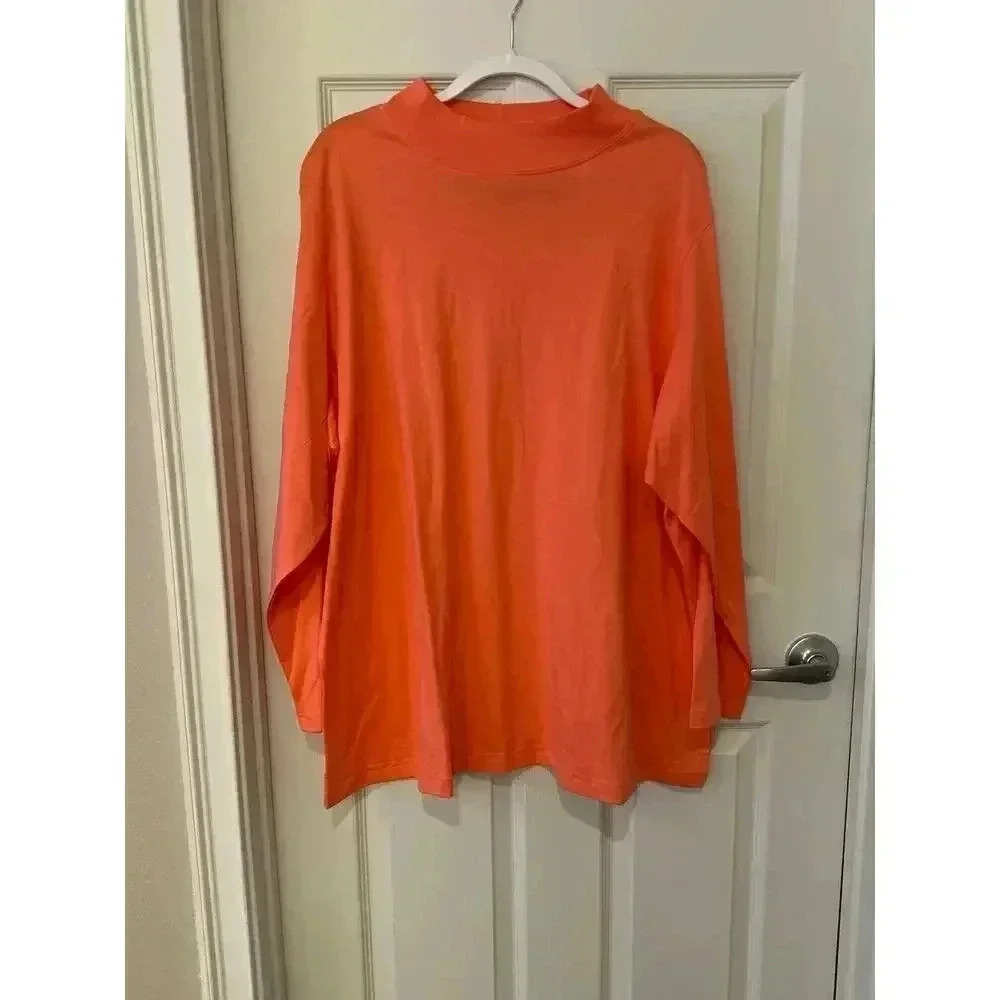 Venezia Woman Peach/Pink Long Sleeve Top Sz 2X